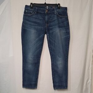 Women's Sz 31 7 For All Mankind Roxanne Cropped Jeans